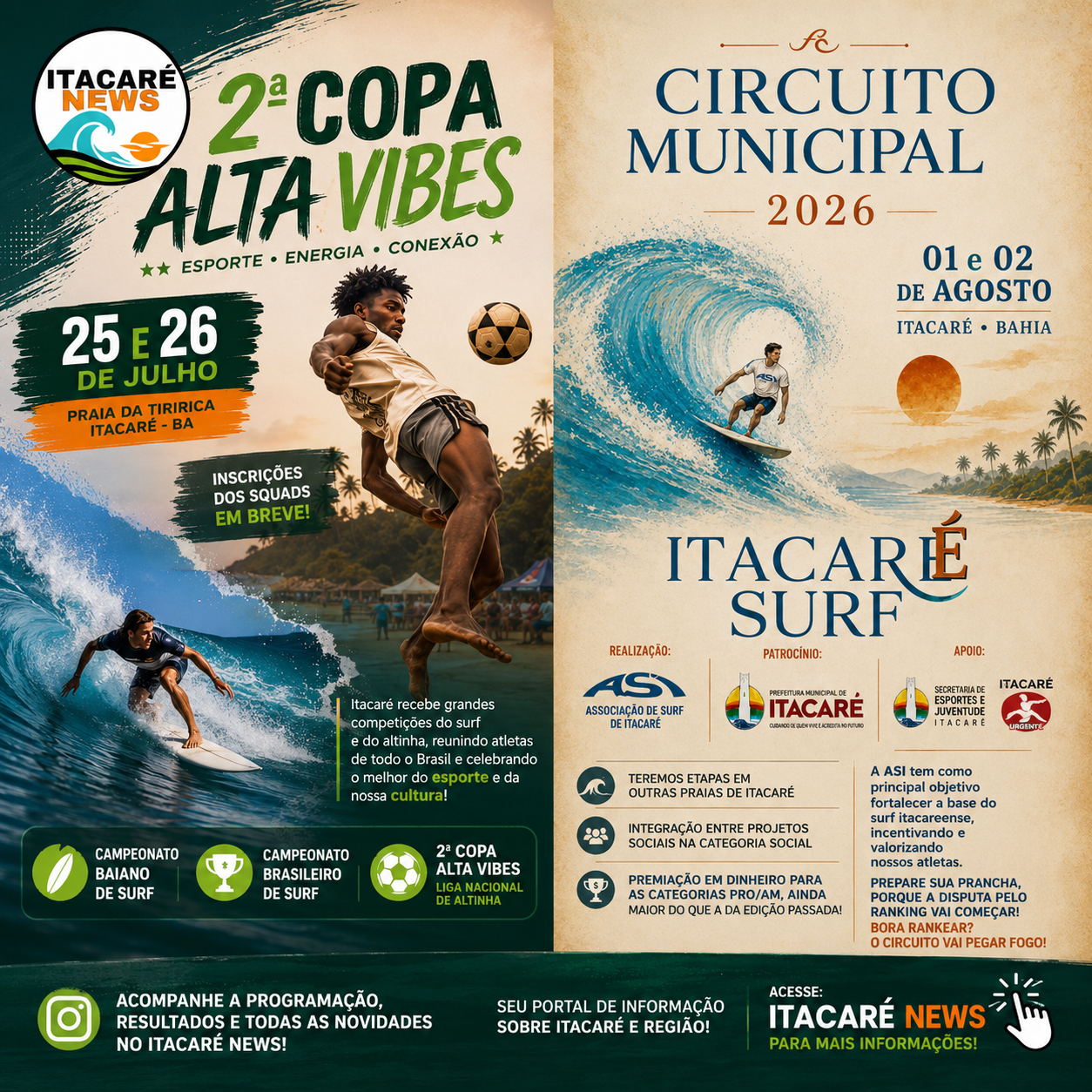🏄‍♂️🌊 Itacaré vive uma temporada especial para os apaixonados pelos esportes de praia!